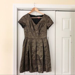 Vince Camuto Gold and Black Dress